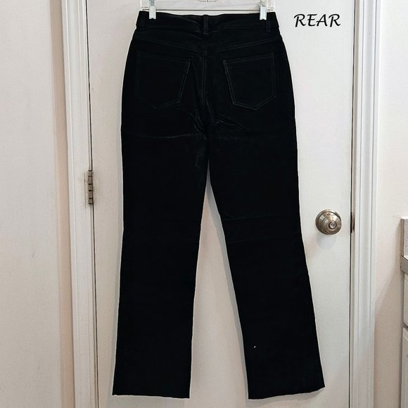 Genuine Suede Jeans, Black Leather Pant, Vintage (90s) JouJou Skins, Size 9/10 - Picture 3 of 12